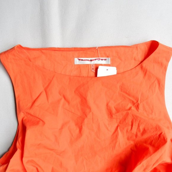 NWT$398 Trina Turk Sought After High-Low Poplin Dress A-Line Bubble Skirt sz L - Picture 10 of 16